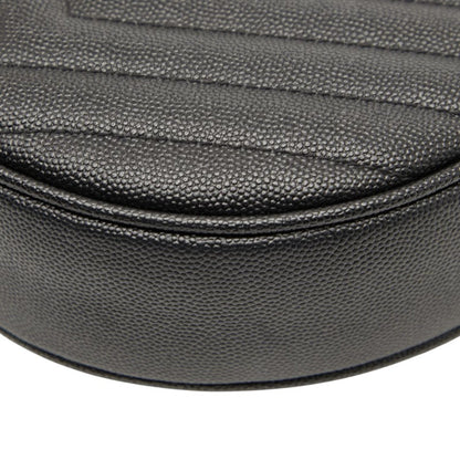 Saint Laurent Ysl Logo Vinyl Chain Shoulder Bag In Black Leather
