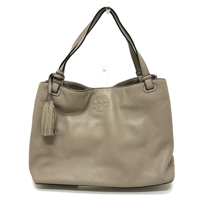 Tory Burch Logo Tote Bag Handbag Shoulder Leather