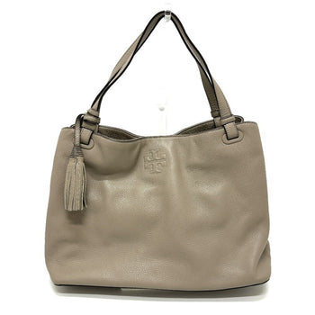 Tory Burch Logo Tote Bag Handbag Shoulder Leather