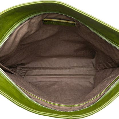 Bottega Veneta Intrecciato Crossbody Shoulder Bag In Green Leather