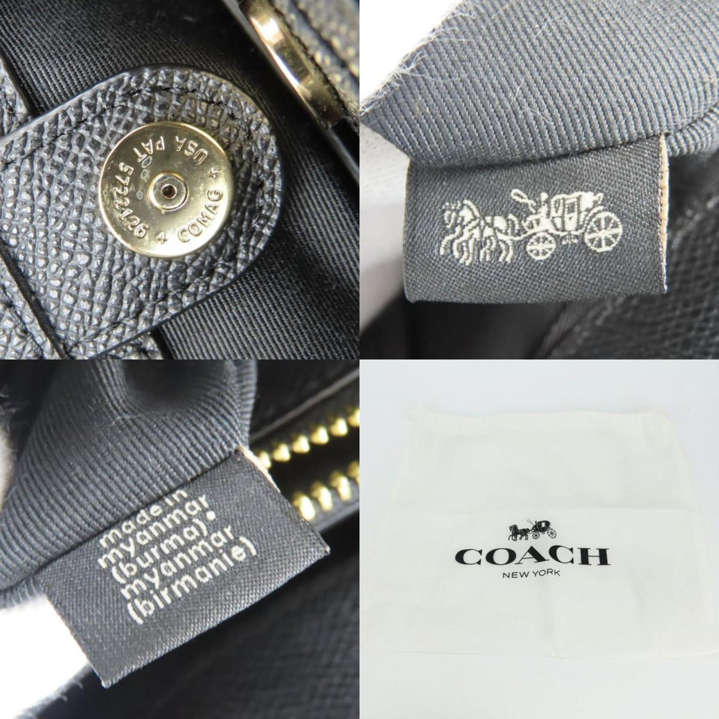 Coach Handbag F28977 Leather Black Mini