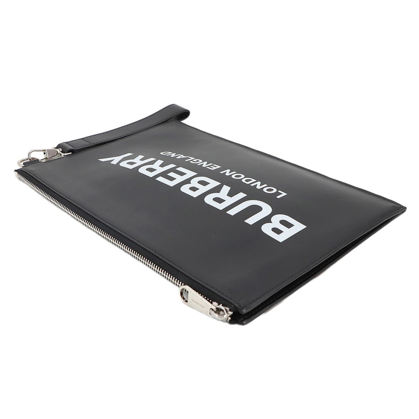 Burberry Print Clutch Bag In Black Leather