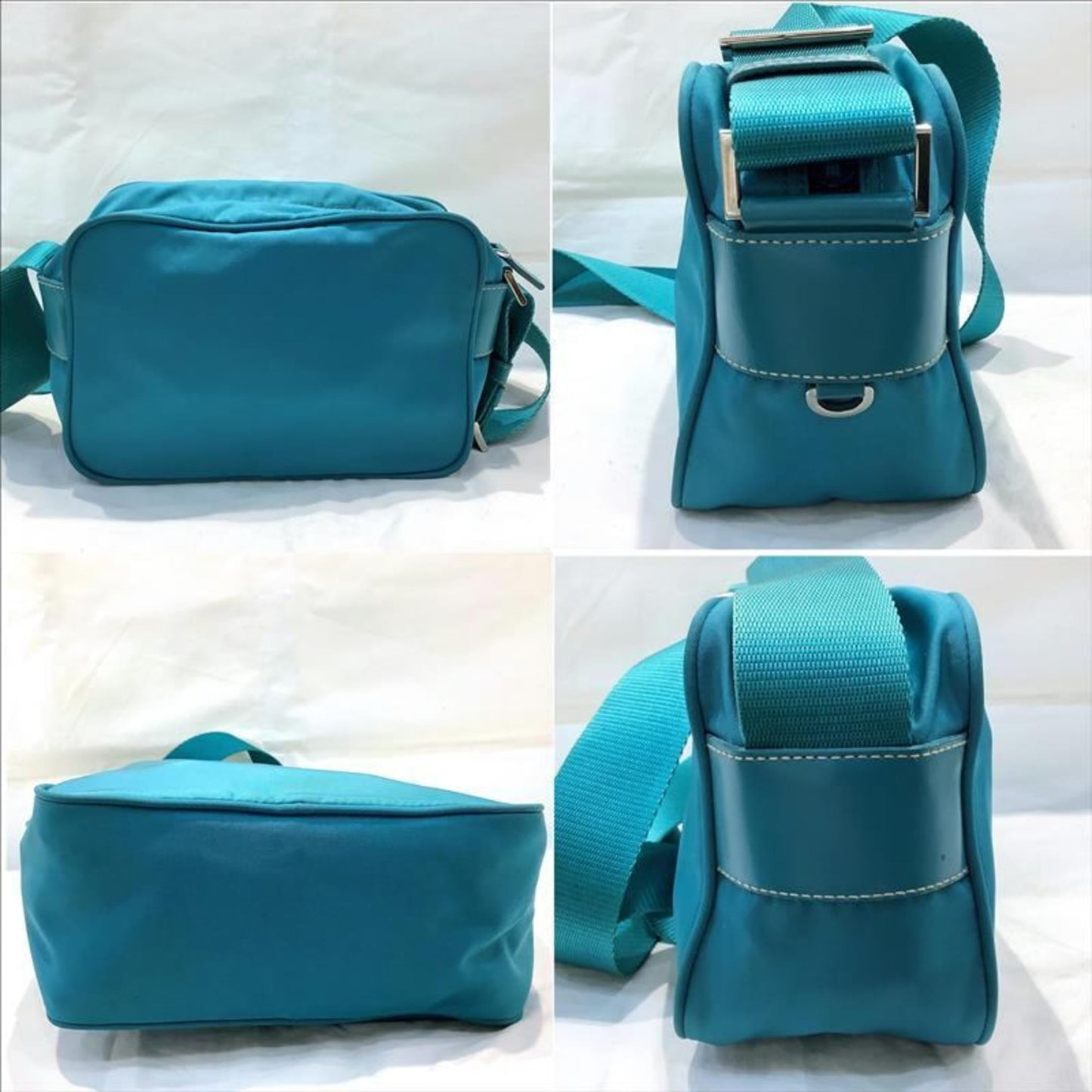Prada Nylon Shoulder Bag/Pochette Bt0658 Turquoise Kb-9538