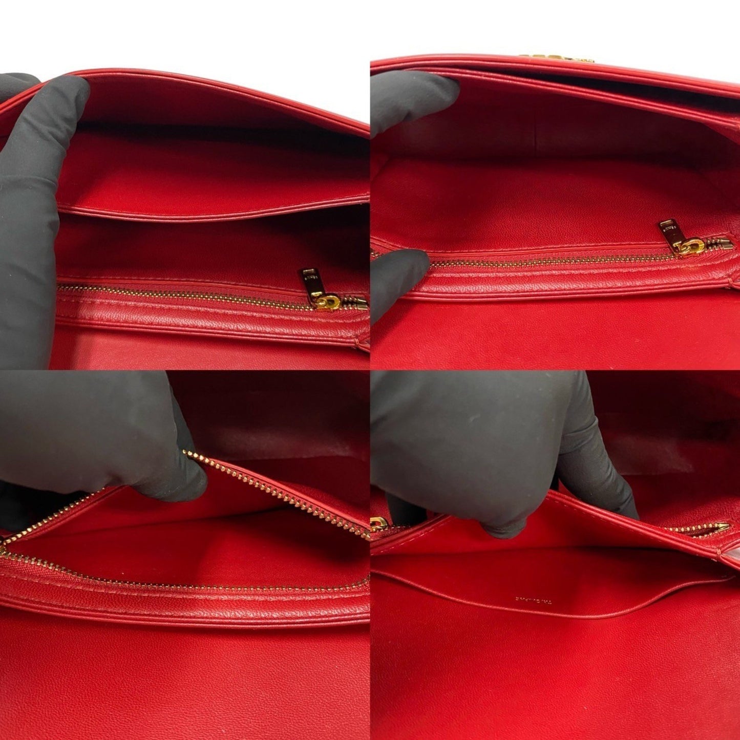 Celine Triomphe Logo Hardware Leather Mini Shoulder Bag Pochette Red 36147