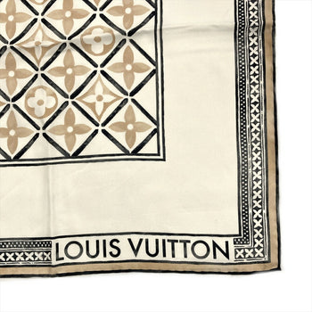 Louis Vuitton Louis Vuitton Flower Tile Scarf Muffler Silk M78980 Beige Os1253 Monogram
