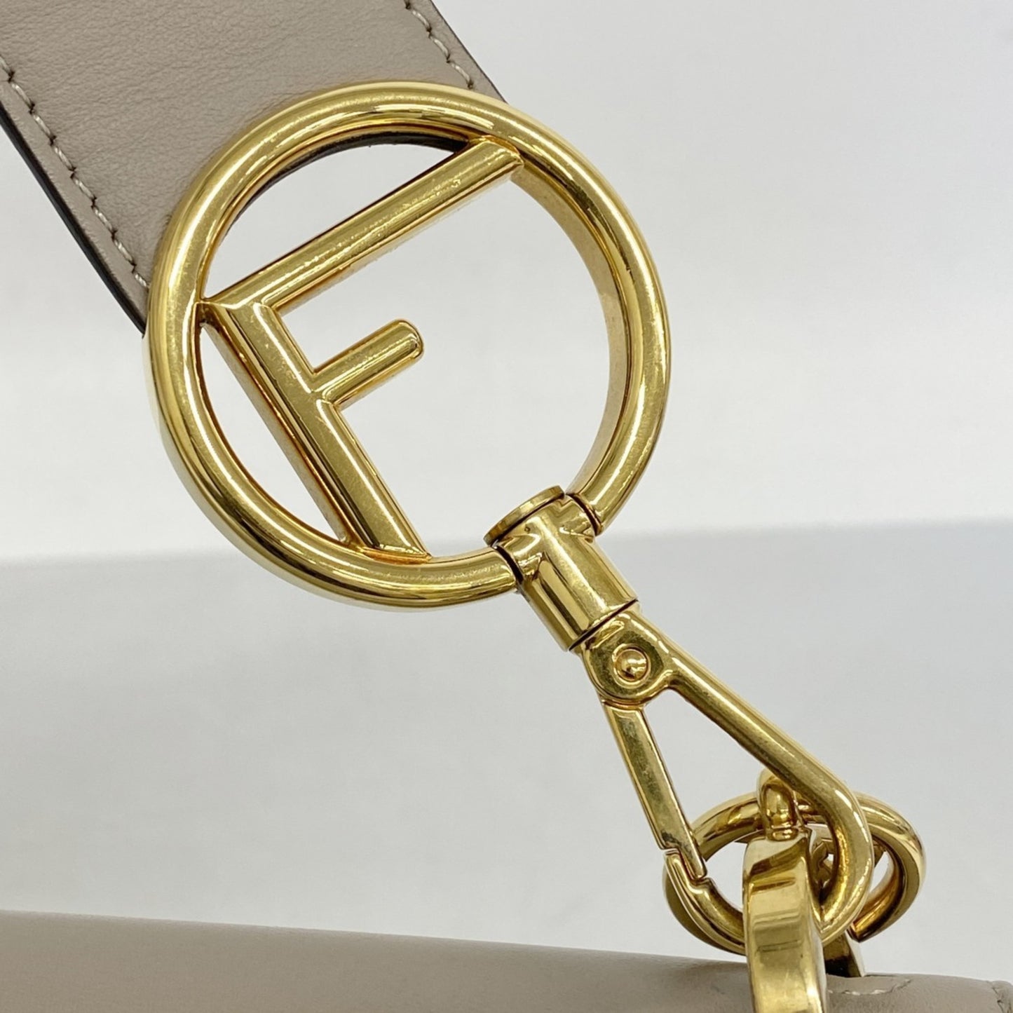 Fendi Canayeff Leather Handbag In Beige