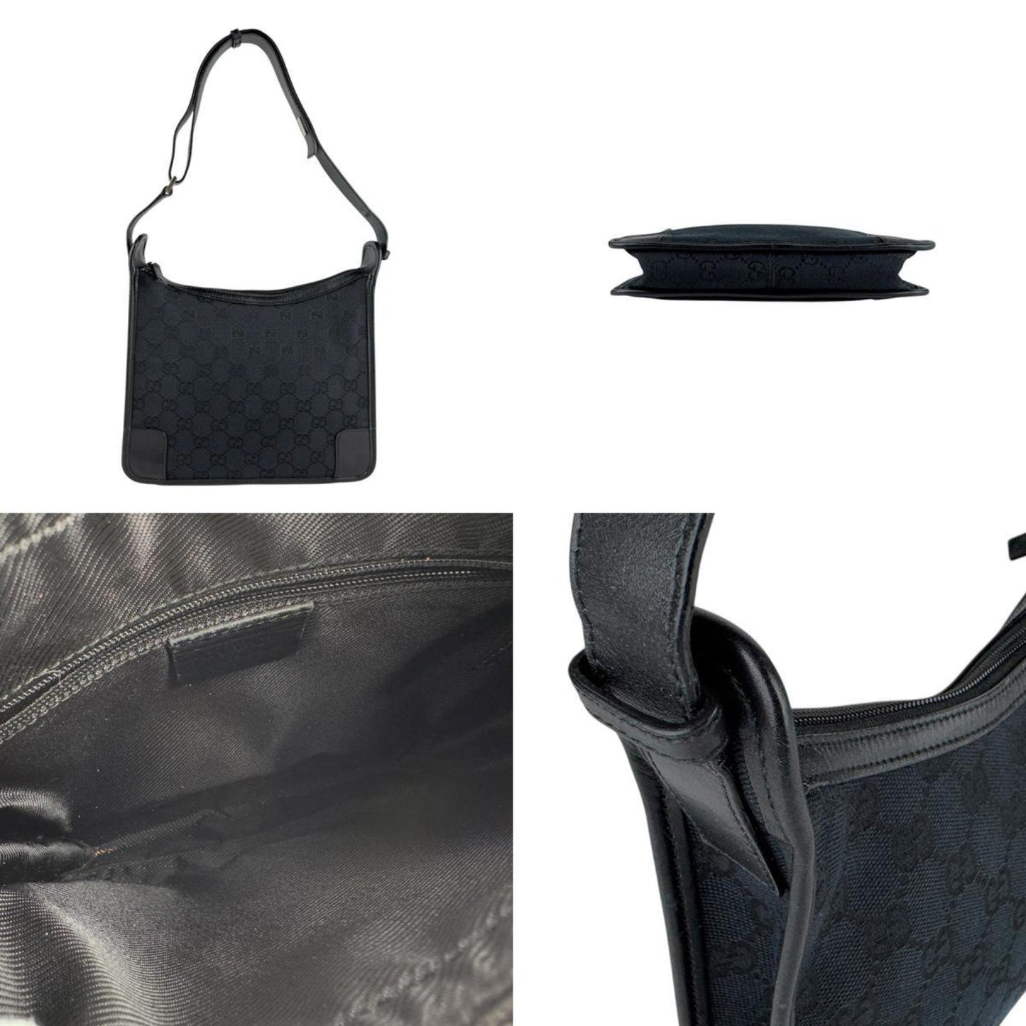 Gucci Gg Canvas Leather Shoulder Bag