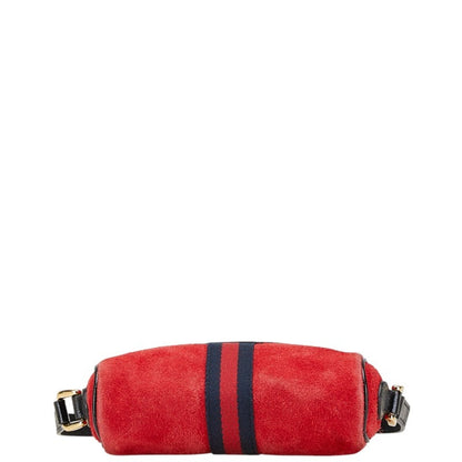 Gucci Sherry Line Crossbody Shoulder Bag 517350 In Red Multicolor Suede