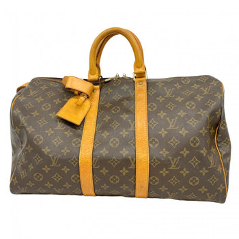 Louis Vuitton Monogram Keepall 45 Boston Bag M41428 Brown