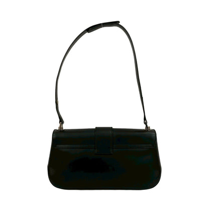 Salvatore Ferragamo Gancini Hardware Leather Semi-Shoulder Bag In Black