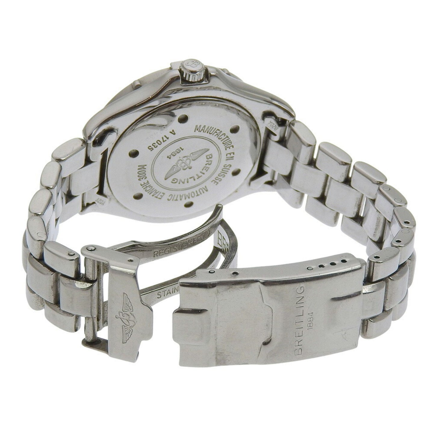 Breitling Colt Watch A17035 Stainless Steel Automatic Analog Display Black Dial