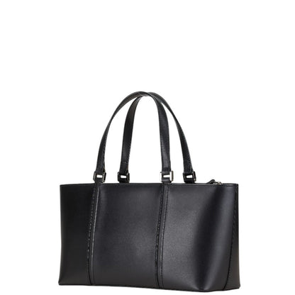 Burberry Nova Check Handbag In Black Leather