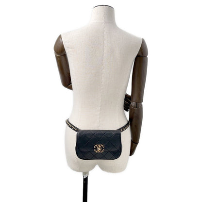 Chanel Waist Bag 19 Matelasse Coco Mark Leather Chanel Black