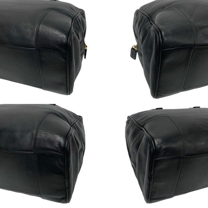Loewe Anagram Logo Hardware Leather Genuine Handbag Tote Bag Mini Boston Black 155-3