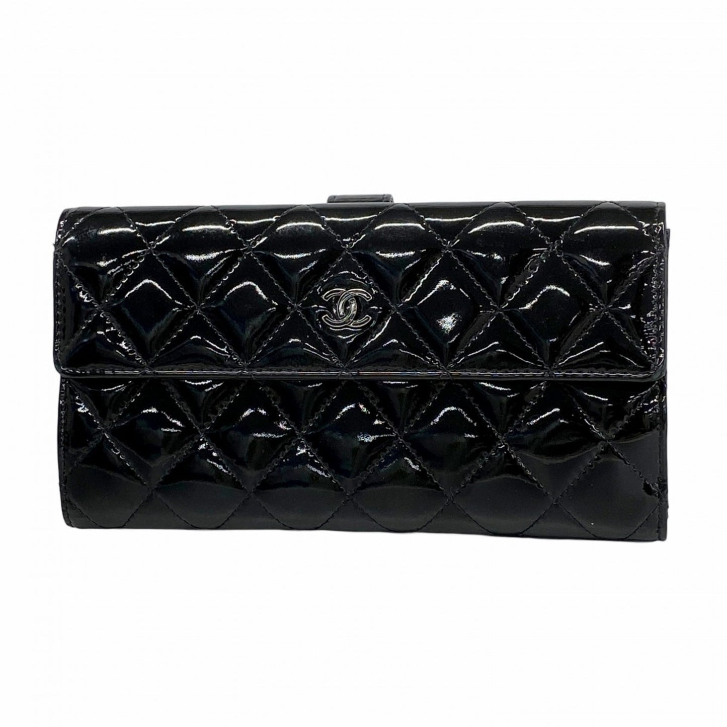 Chanel Matelasse Patent Leather Long Wallet