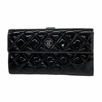 Chanel Matelasse Patent Leather Long Wallet