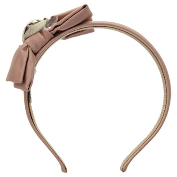 Miu Miu Miu Jeweled Ribbon Headband 04289 Satin Crystal Rayon F0770 Cammeo Pink Head Accessory 0464