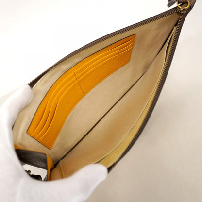 Gucci Gg Supreme Clutch Bag 473956 Brown