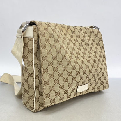 Gucci Gg Canvas Shoulder Bag 146236 Brown Ivory