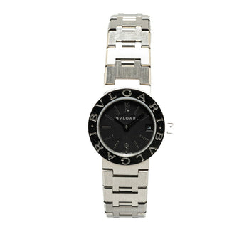 Bvlgari Watch Bb23Ss Quartz Black Dial Stainless Steel