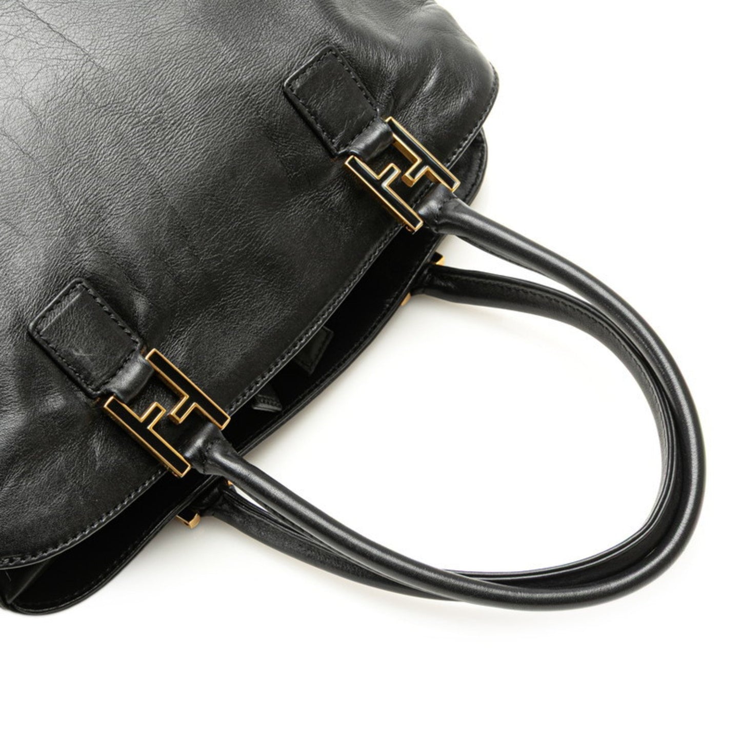 Fendi Selleria Handbag In Black Leather