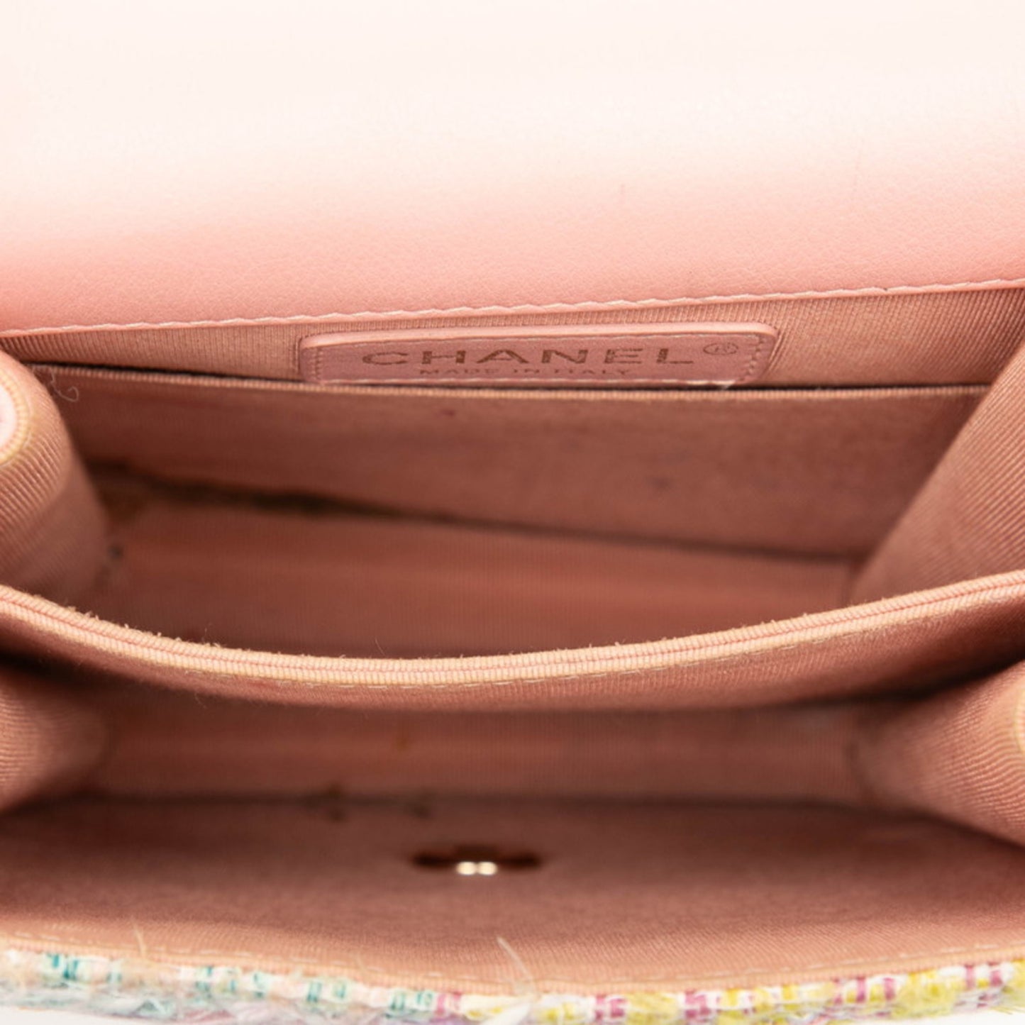 Chanel Boy Chanel Coco Mark Chain Shoulder Bag In Pink Multicolor Tweed
