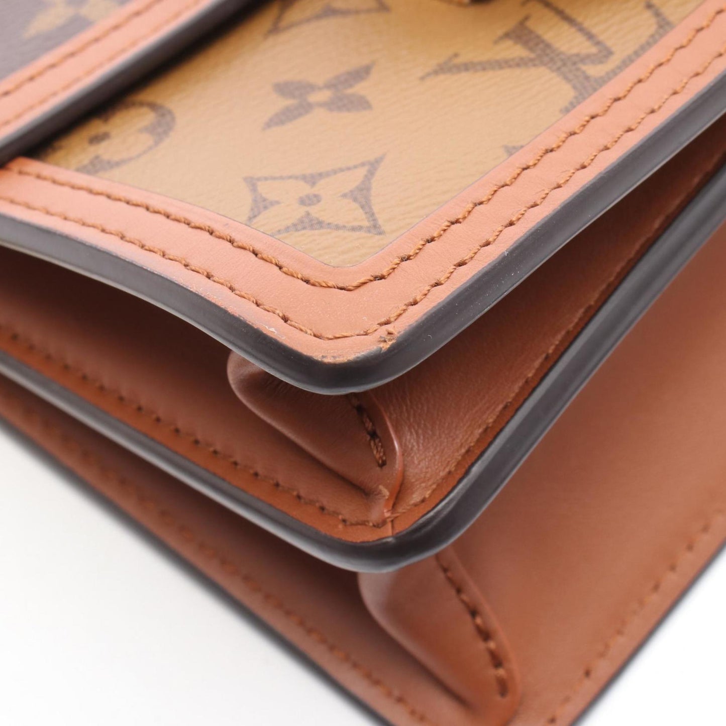 Louis Vuitton Dauphine Mini Monogram Reverse Shoulder Bag In Coated Canvas And Leather