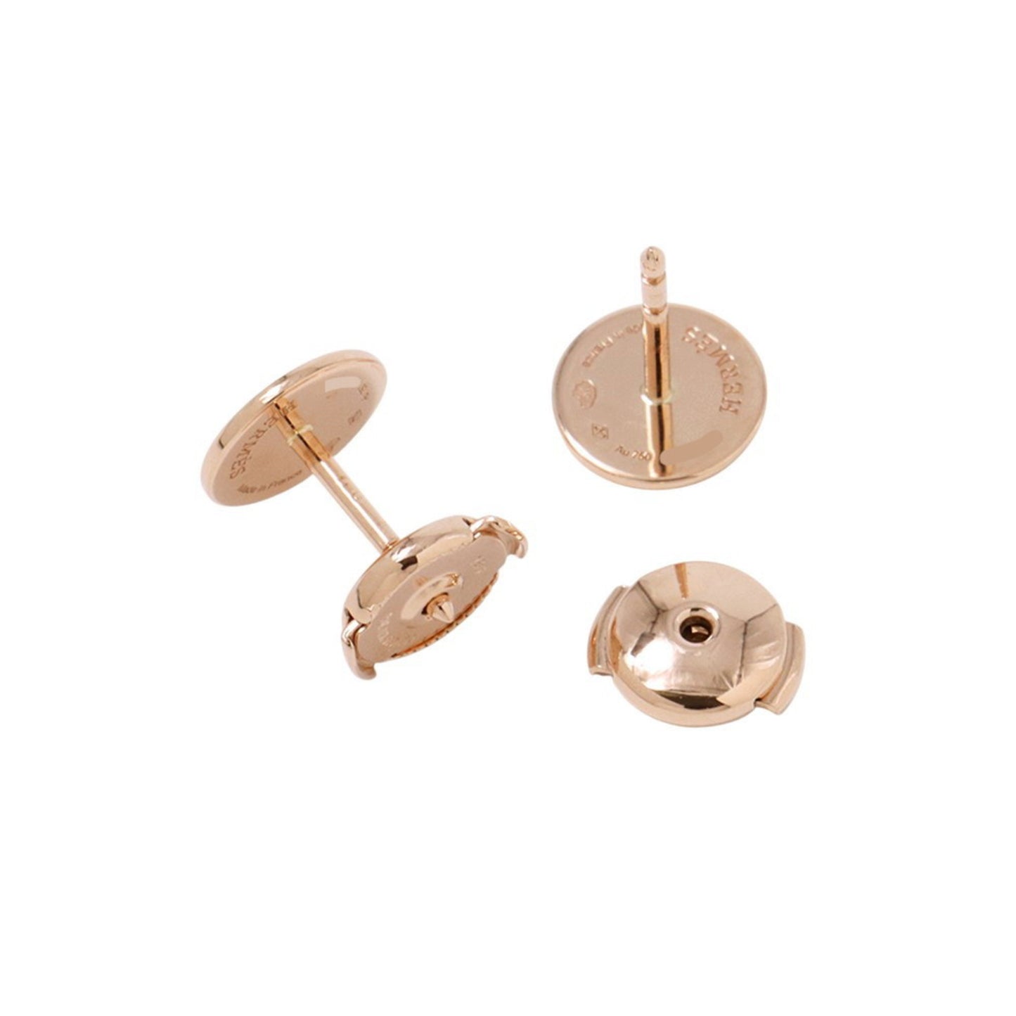 Hermes Ex Libris Earrings 18Kpg Hermes