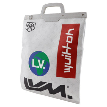 Louis Vuitton Flat Vertical Tote Handbag M44627 X White Monogram Canvas 2019 Light Gray Ub2129 Type
