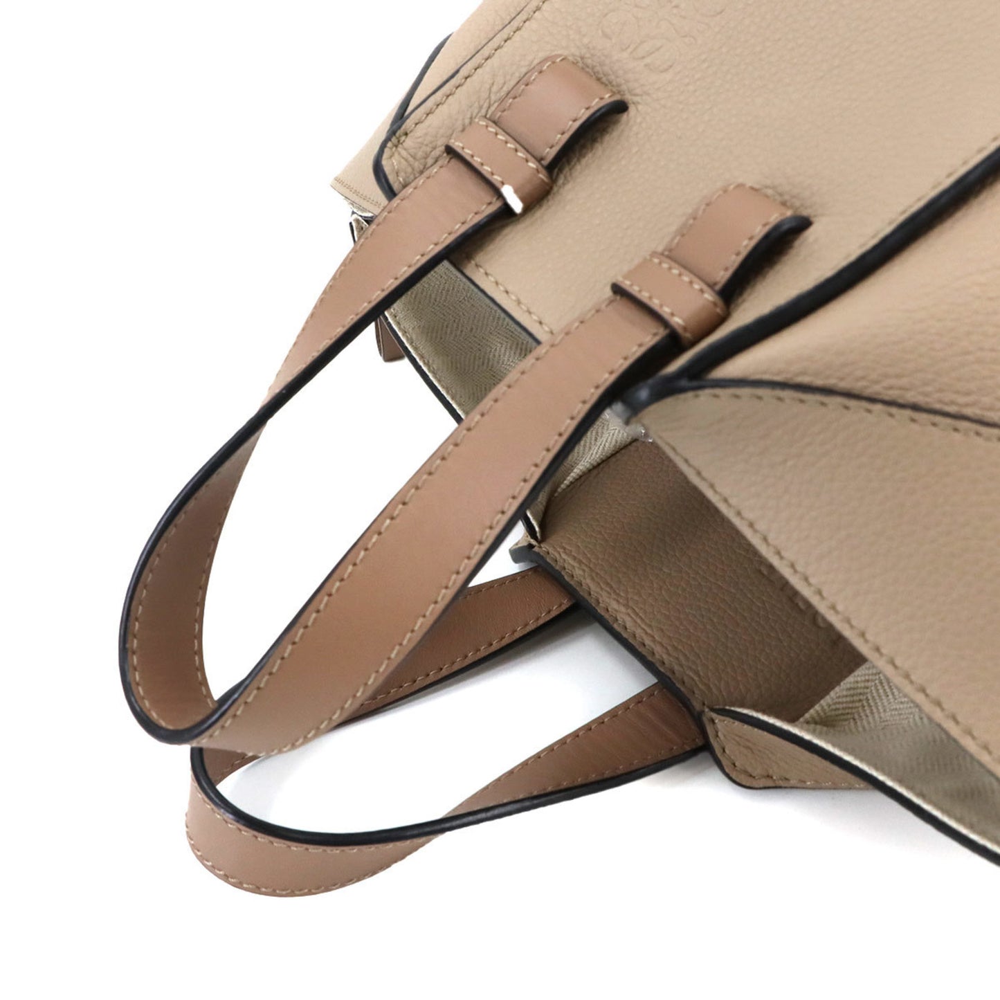 Loewe Hammock Compact 2-Way Hand/Shoulder Bag In Beige Leather