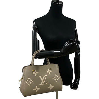 Louis Vuitton Monogram Empreinte Louis Vuitton Montaigne Bb Leather Handbag Tote Bag Beige 90824
