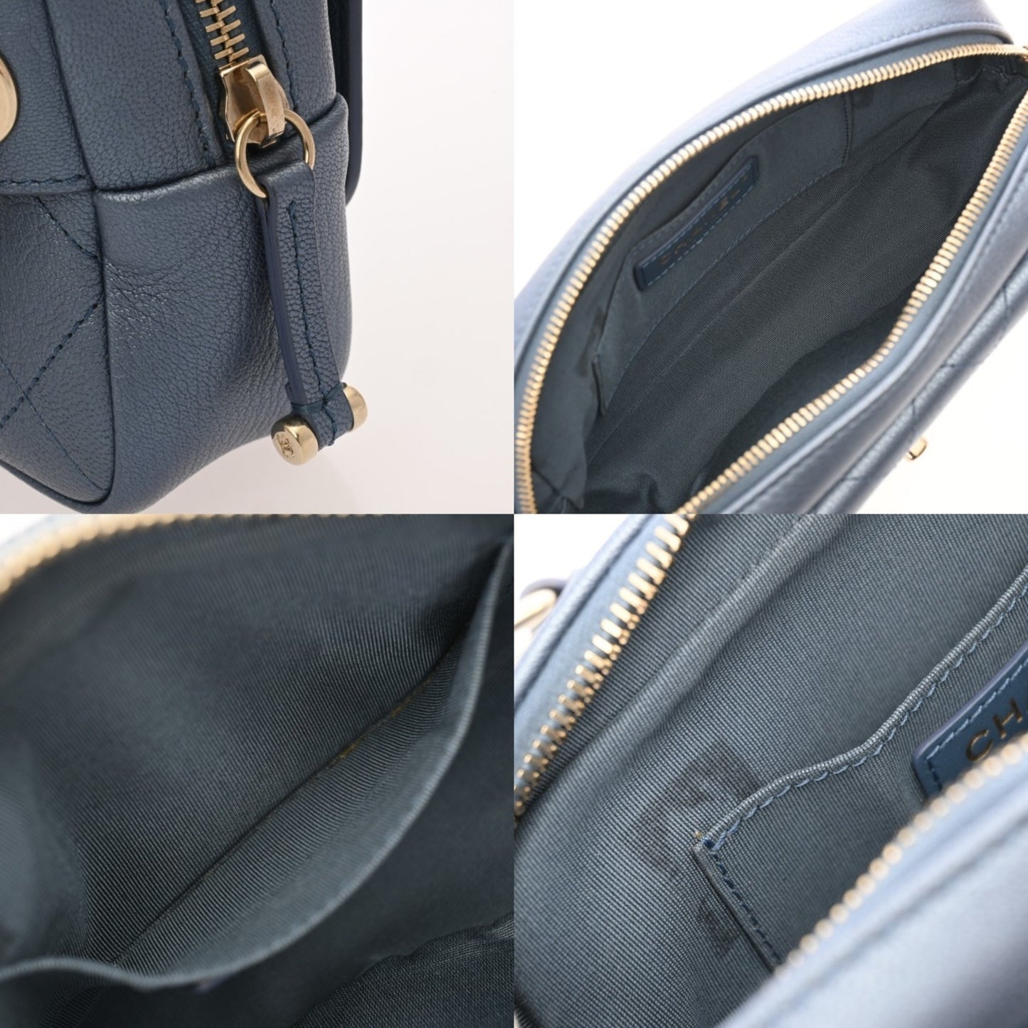 Chanel Affinity Metallic Blue Women'S Calfskin Waist Bag