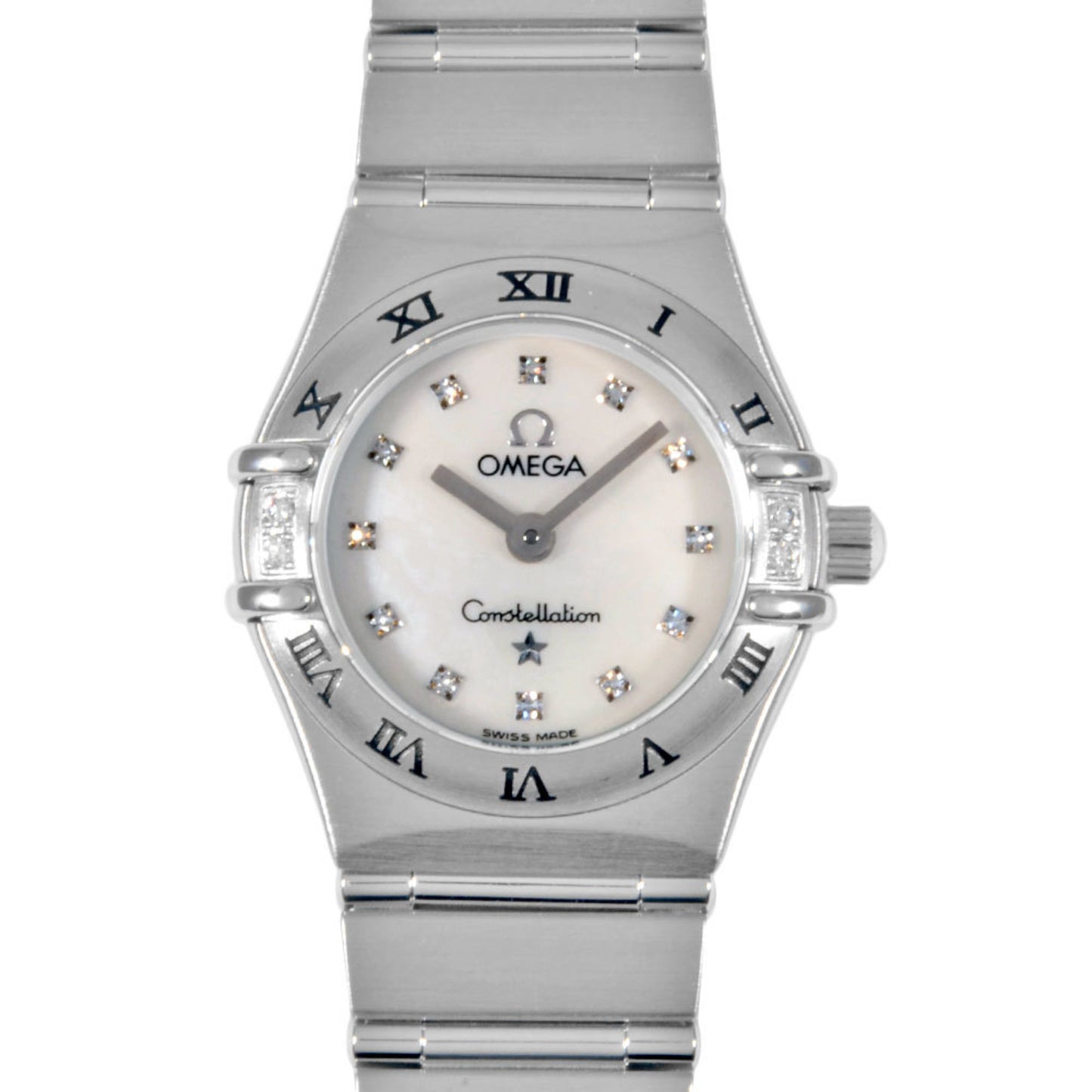 Omega Constellation Watch Quartz White Shell Dial