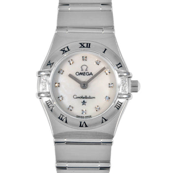 Omega Constellation Watch Quartz White Shell Dial