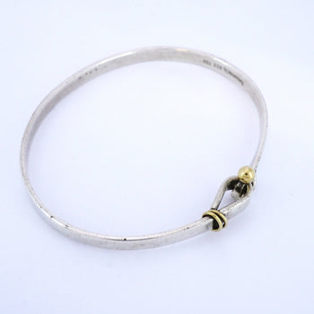 Tiffany Bangle Hook & Eye 18Kyg Yellow Gold Silver 925