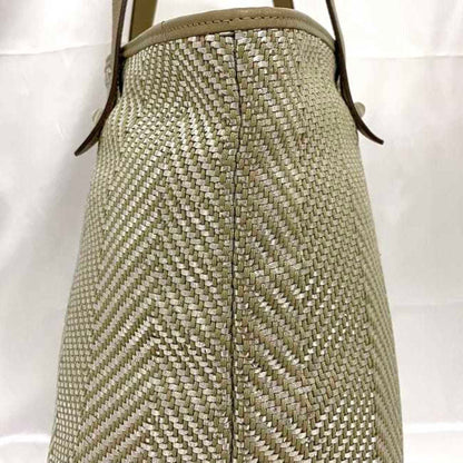 Hermes Tote Bag Chennai Mm Ec-23011 Beige Silver Etoupe Leather Polyester Hermes