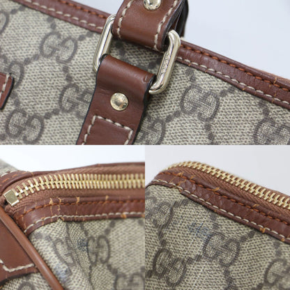 Gucci Gg Supreme Handbag In Brown Leather And Pvc For Women