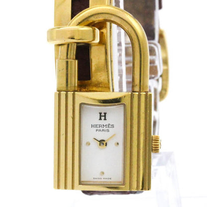Hermes Kelly Watch Gold Plated Leather Quartz