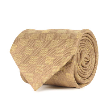Louis Vuitton Damier Silk Cravate Gold Tie For Men
