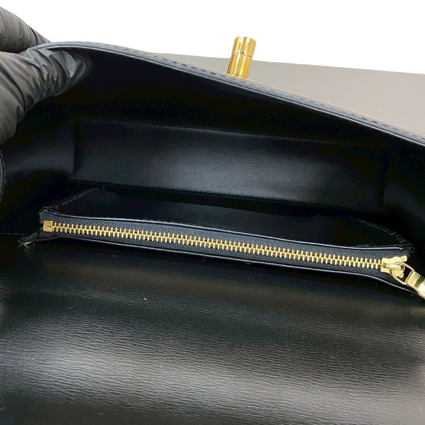 Louis Vuitton Malesherbes Turnlock Epi Leather Handbag Tote Bag In Noir