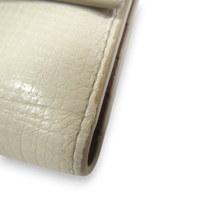 Bottega Veneta Palmellato Leather Tri-Fold Wallet Compact Ivory X Gold Hardware