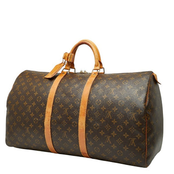 Louis Vuitton Monogram Keepall 55 Boston Bag/Travel Bag M41424 Brown Leather