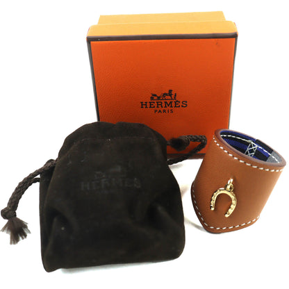 Hermes Porte Bonheur Scarf Ring In Leather