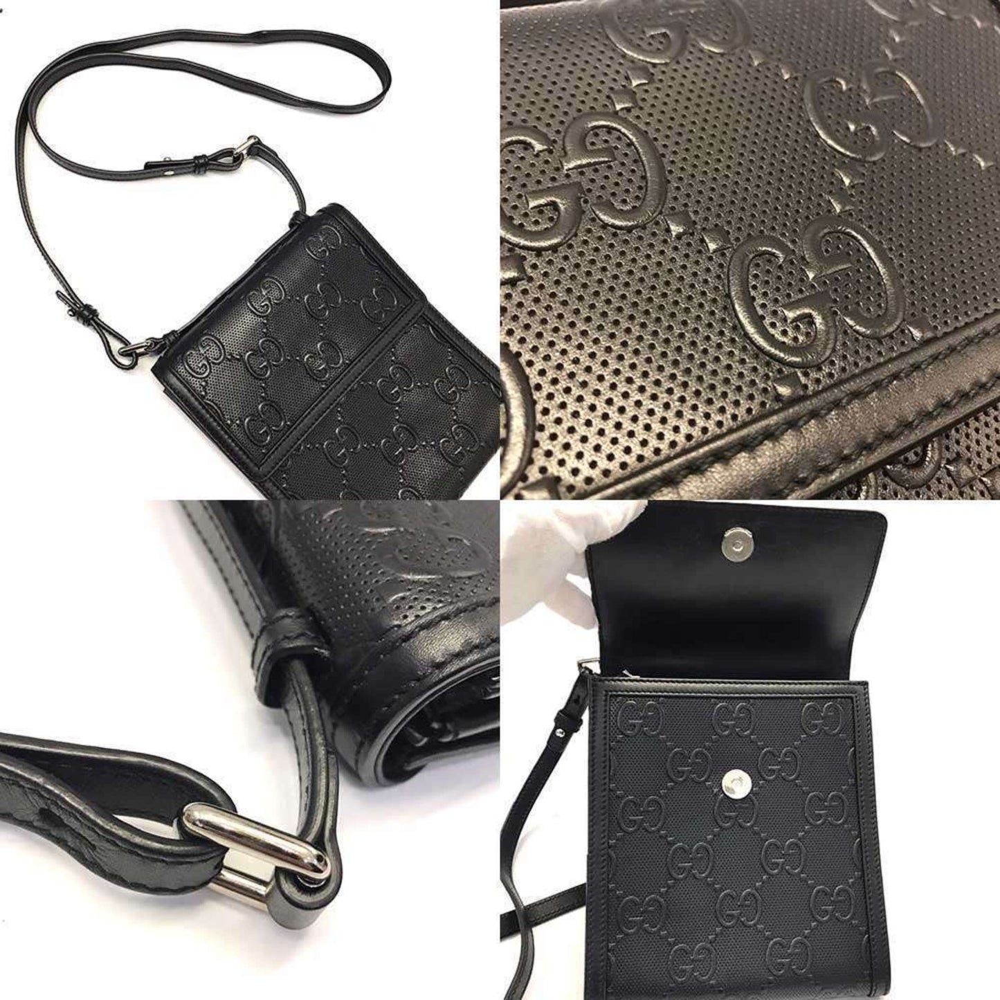 Leather Gucci Shoulder Bag Gg