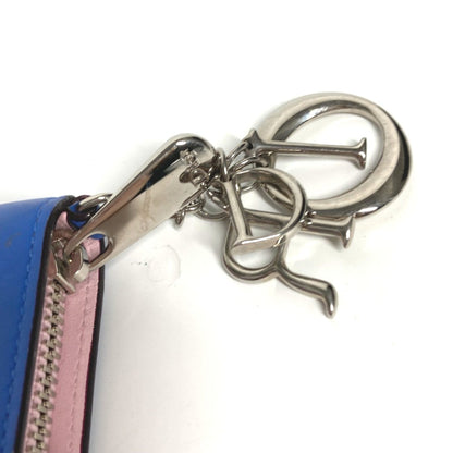 Christian Dior Long Wallet Zip Around Long Wallet Blue Black