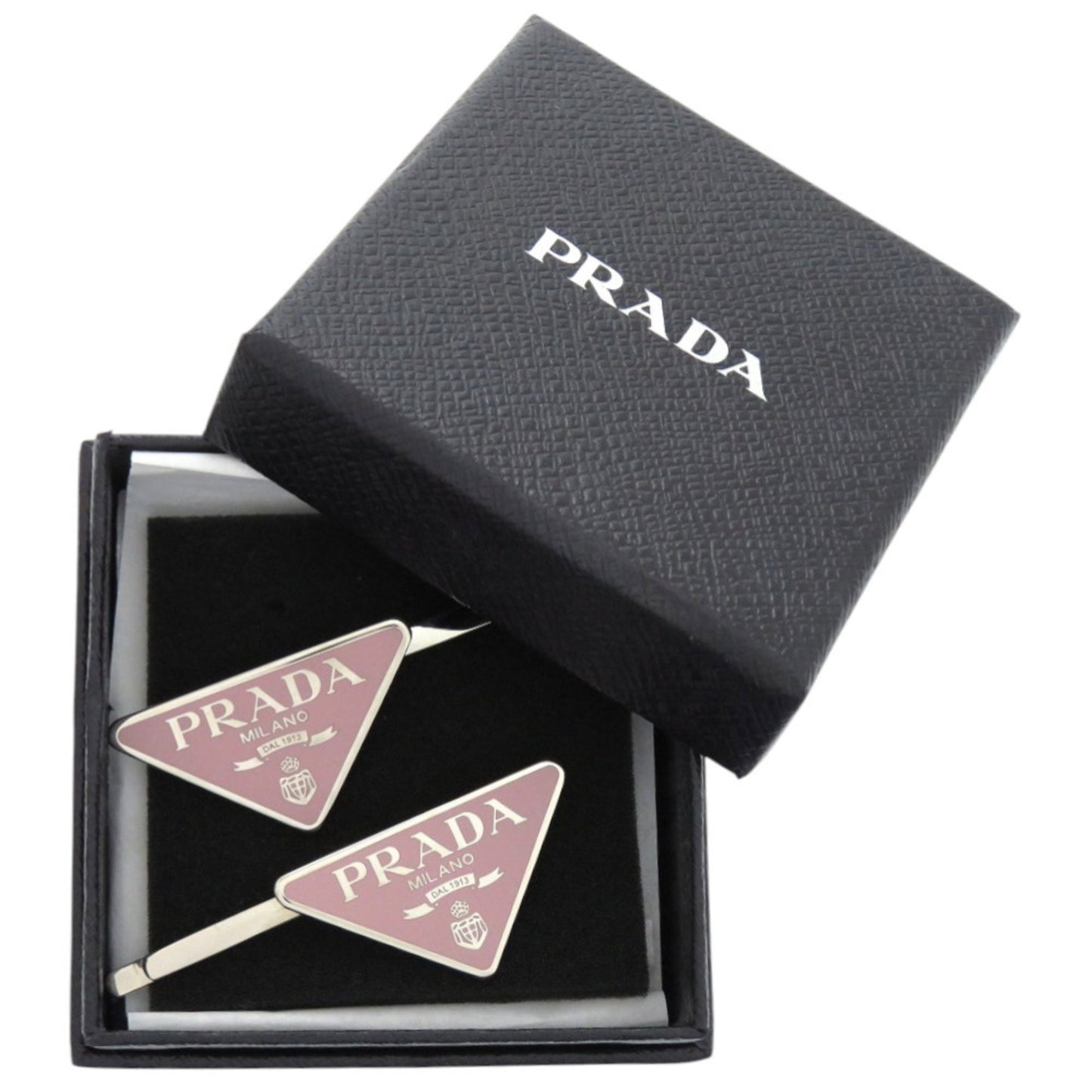 Like New Prada Hair Clip With Triangle Logo