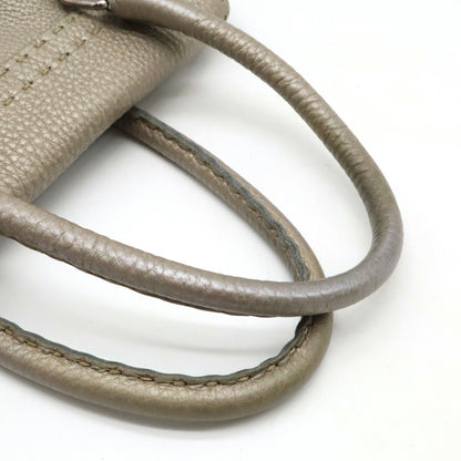 Fendi Selleria Mini Linda Handbag Metallic Leather Champagne Silver 8Br486