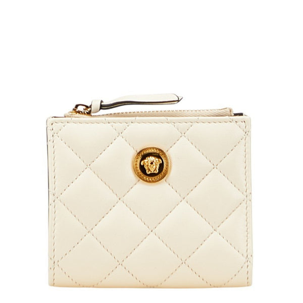 Versace Medusa Bifold Wallet Ivory White Leather