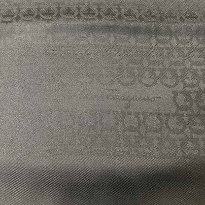 Salvatore Ferragamo Scarf Black Gancini 327987 002 Ec-20458 Silk Long