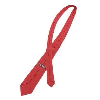 Hermes 038189T 100% Silk Rouge Cravat Fasonne H Motif Tie With Box